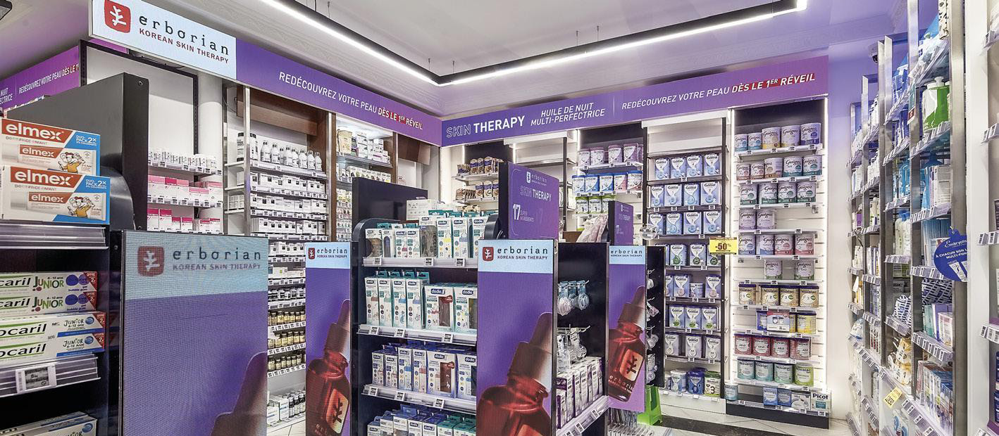 Signalétique digitale — exemple en pharmacie